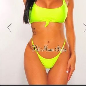 Hot Miami Styles Neon Green Bikini